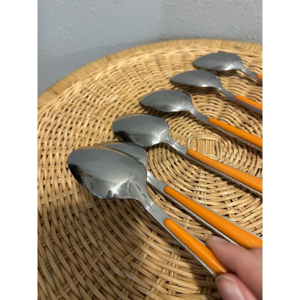Fiesta Merengue Tangerine Flatware Dinner Spoons Set of 6